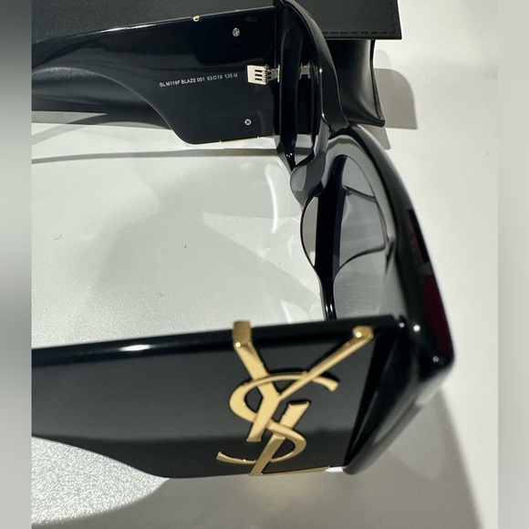Saint Laurent Monogram Acetate Blaze Rectangular Sunglasses YSL main image 4